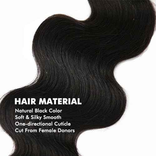 Body Wave Bundles Human Hair 20 22 24Inch Human Hair Raw Bundles 100% Unprocessed Brazilian Virgin Quick Weave Hair 3 Bundles for Black Women Natural Color
