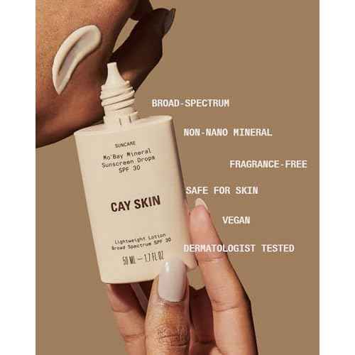 Cay Skin Mo'Bay Mineral Sunscreen Drops SPF 30 ? Broad Spectrum Face Sunscreen & Makeup Primer ? Lightweight, Moisturizing, Reef Safe Lotion with Natural Finish for All Skin Types ? 3-Pack, 1.7 oz.