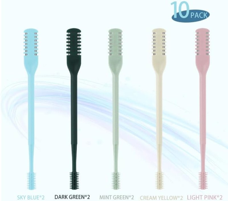 Skiennix 2-in-1 Nose Hair Trimmer - Portable 360° Rotating Manual Cutter for Men & Women | 10 Pcs, Colorful