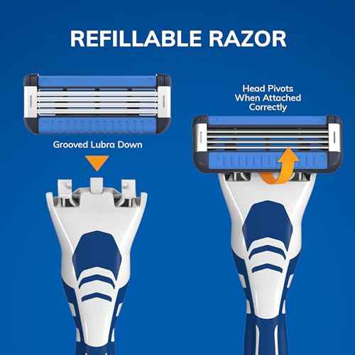 BIC EasyRinse Anti-Clogging, Refillable Men's Razors With 4 Blades, 1 Handle and 9 Refill Razor Cartridges Razor Kit