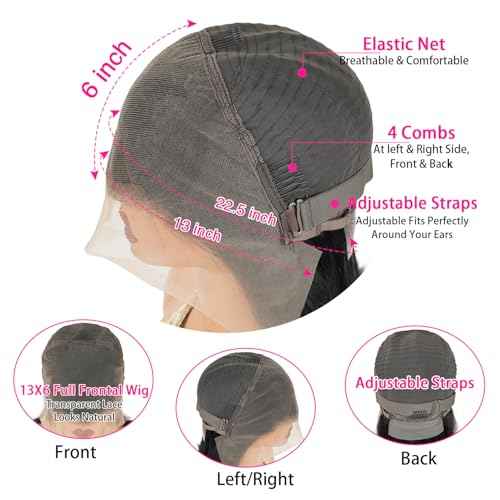 8 Inch Bob Wig Human Hair 13x6 Hd Transparent Lace Front Wigs Human Hair Pre Plucked Glueless Bob Wig #1 Jet Black 200% Density Short Straight Bob Wigs For Women
