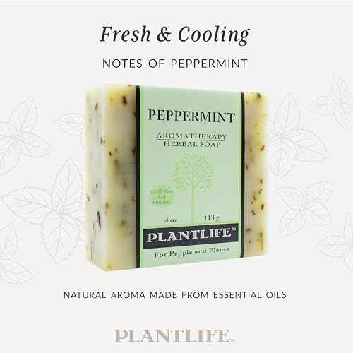 Plantlife Peppermint 3-pack Bar Soap - Moisturizing and Soothing Soap for Your Skin - Hand Crafted Using Plant-Based Ingredients - Made in California 4oz Bar