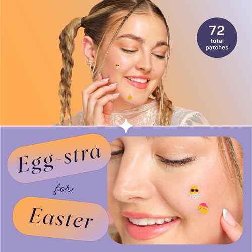 Spalife So Eggstra & Spring Chick Pimple Patch Duo ? Hydrocolloid Easter Pimple Patches ? Overnight for Acne, Spots, Redness ? Cute Easter Skincare Gifts ? Bundle of 72 Assorted Patches