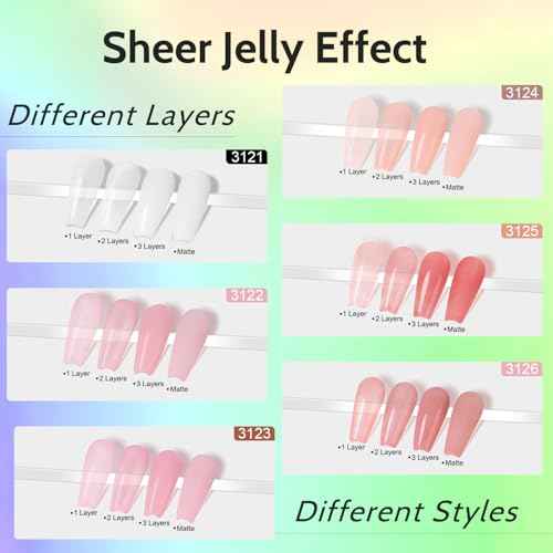 Lavender Violets 49 PCS Gel Nail Polish Set, 45 Colors Cat Eye Reflective Glitter Gel Polish with Nail Primer, Base Coat, Glossy & Matte Top Coat Jelly Nude Red Brown Gifts for Women