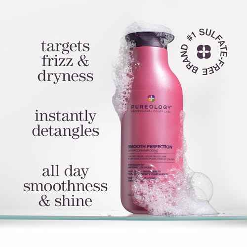 Pureology Smooth Perfection Shampoo - For Frizzy and Color Treated Hair, Smooths Hair & Controls Frizz, Sulfate-Free & Vegan