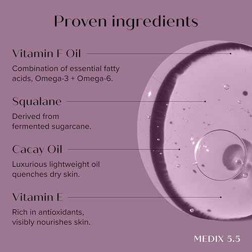 MEDIX Body & Face Moisturizer 20% Vitamin F Oil Hydrating Body Booster & Face Serum | Concentrated Vitamin F + Vitamin E Oil Super Serum For Skin Barrier | Crepey Skin Treatment, 1.7 Fl Oz