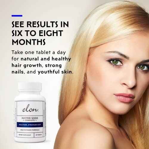Elon Matrix 5000 Complete Multivitamin ? Skin, Hair and Nail Growth Vitamins ? Healthy Hair Growth Vitamins for Women & Men ? 5000Mcg Biotin Supplement, Pack of 3 (180 Day Supply)