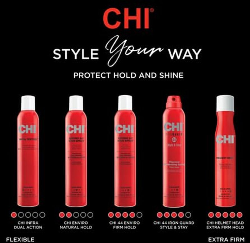 CHI Helmet Head Extra Firm Hairspray - Professional Strong Hold Styling Spray for Humidity Resistance | 10 Oz