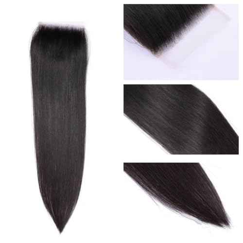 Savasana 5x5 HD Lace Closure Human Hair Straight Pre Plucked with Baby Hair HD Closure for Black Women Skin Like Brazilian Virgin Natural Black 16 Inch