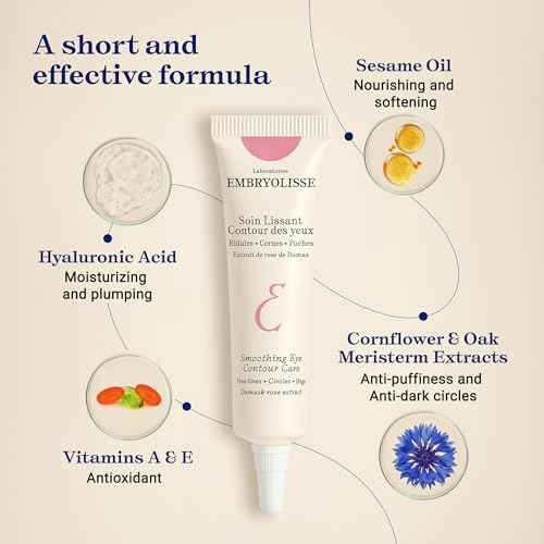 Embryolisse Smoothing Eye Contour Care. Revitalizing Gel Cream Treatment. Reduce Fine Lines, Circles, Puffiness, 0.50 Fl Oz