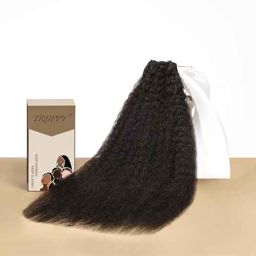 TRIIPPY Kinky Straight Bundles Human Hair,100% Real Raw Cambodian 4C/4A Blowout Hair Sew-In Weave Single Bundle,(14 Inch),Triple The Lifespan Over Regular Virgin Hair,No.1 Raw Hair Brand On Amazon
