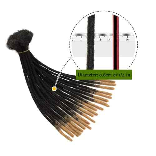 0.6 cm Thickness 14 Inch #T1B/27 30 Strands 100% Real Human Hair Dreadlock Extensions for Men and Women. Handmade for Full Head, Can Be Dyed and Bleached. Dreadlocks Bulk Permanent Locs