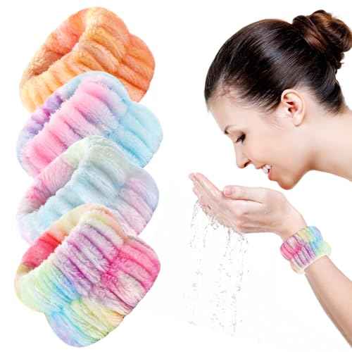 8pcs Wrist Bands for Washing Face Wash Wristbands Wrist Towels Arm Bands for Skincare Makeup Wrist Cuffs Spa Wrist Scrunchies