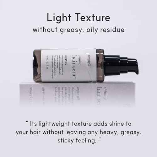 simplyO Shining Hair Serum for Hair Repair, Nourishing Argan Oil for Frizzy, Dry and Damaged Hair, Cruelty Free, Vegan, 2.7 fl oz.