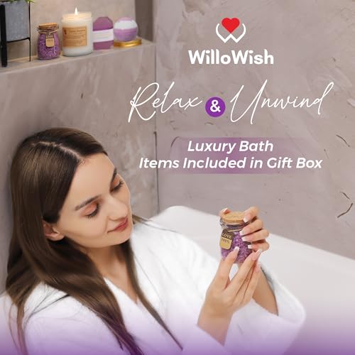 WILLOWISH 15 Pcs Self-Care Gifts for Women - Purple, Medium