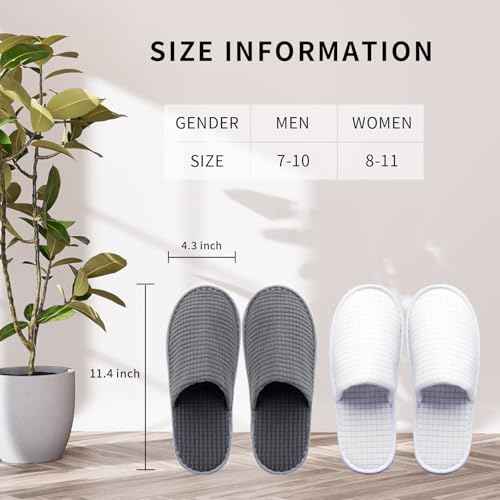 Disposable Slippers for Guests, 8 Pairs Coral Fleece Non Slip Hotel Slippers, Unisex, Washable Reusable for Hotel, Guest, Travel, Bride, Women