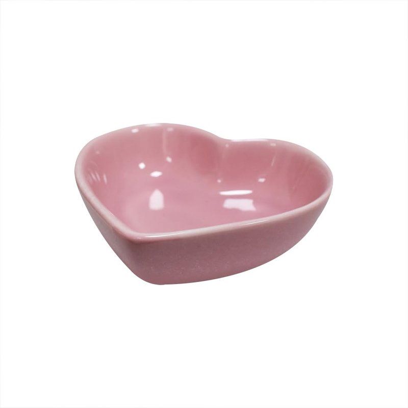 Albedel Pink 6 pcs Heart Shaped Porcelain Soy Sauce Dish Ceramic Dip Dipping Bowls 1.65 oz for Dinner Baking BBQ and Cooking
