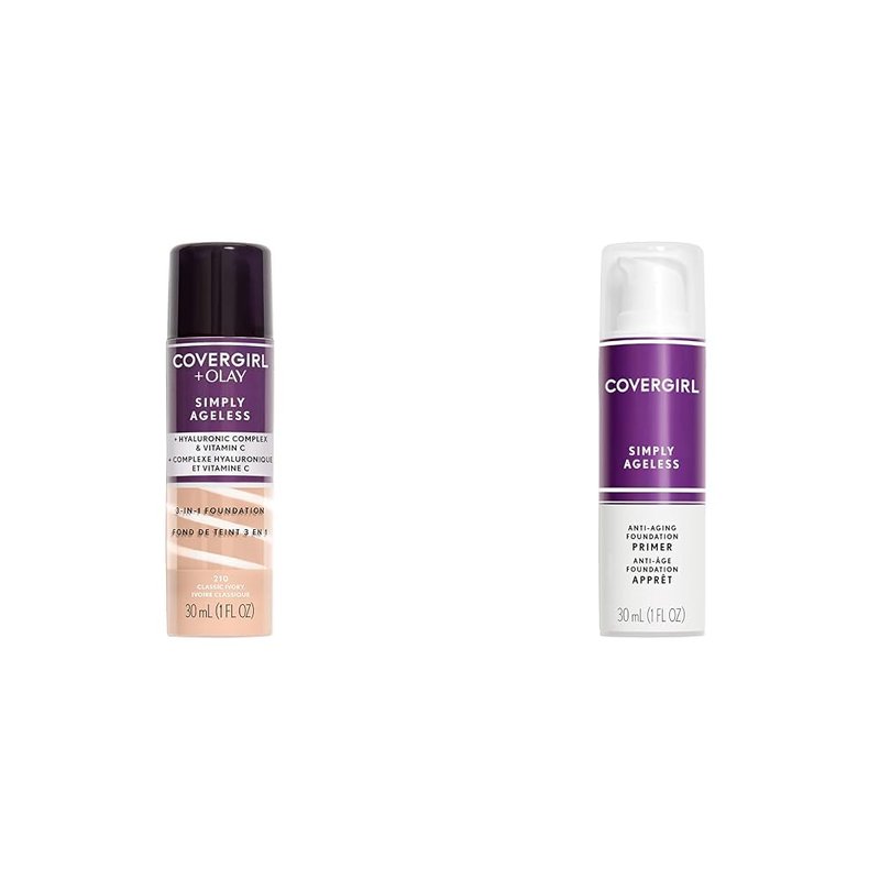 COVERGIRL+OLAY Simply Ageless 3-in-1 Liquid Foundation & Makeup Primer - Classic Ivory, 1 Fl Oz