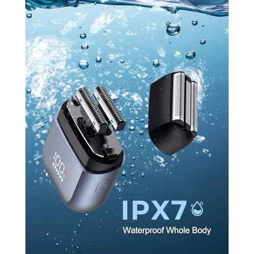 Foil Shavers for Men, Mini Electric Razors for Close Shaving Face with High Speed 3 Floating Blade Heads, USB C Fast Rechargeable Foil Shaver IPX7 Waterproof Wet Dry Travel Locked/Led Display