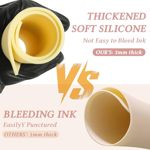 15Pcs Tattoo Practice Skin 3mm 7.68x11.61" Fake Skin Blank Double Sides Fake Tattoo Skin for Beginners and Experienced Artists