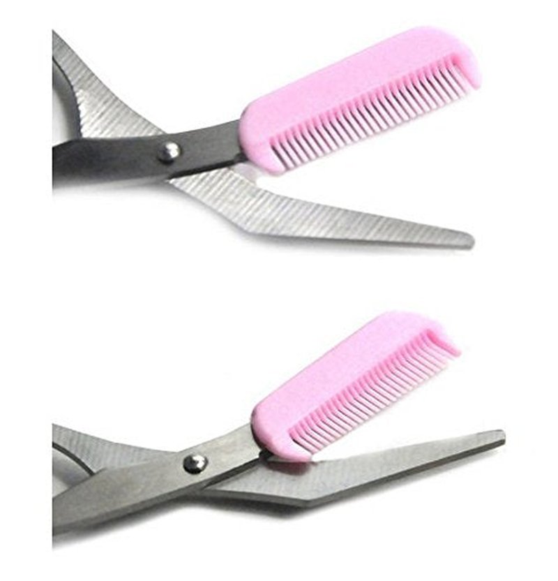 Eyebrow Comb Scissors - Precision Trimmer for Eyebrow & Eyelash Grooming | Beauty Tool Set with Free Comb
