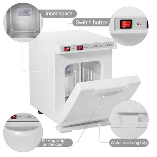 Hot Towel Warmer for Spa, 5L Thermostatic Towel Heater, 2-in-1 Professional Mini Towel Warmer, Beauty Salon and Spa Towel Warmers for Facial.(5L-White)