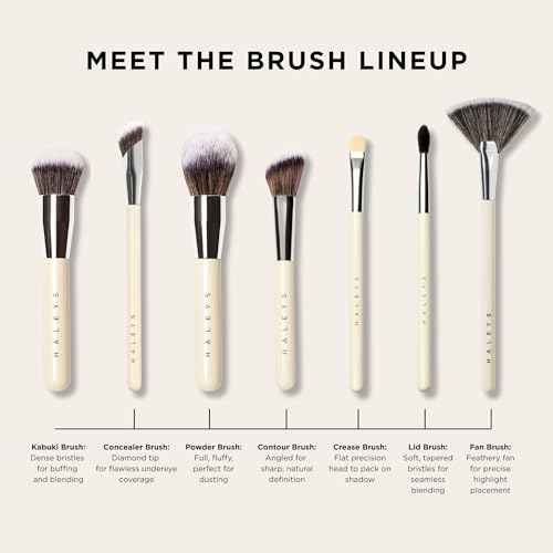 HALEYS Fan Makeup Brush ? Soft Vegan Fluffy Face Brush for Applying Highlighter, Bronzer & Finishing Powder, Precise, Luminous Blending Tool, Cruelty-Free