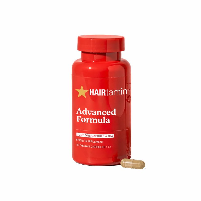 HAIRtamin Advanced Formula Hair Growth Supplement for Women & Men, Supports Stronger, Longer, Visibly Thicker Hair, With 5000 mcg Biotin, Vitamins & Antioxidants, 100% Vegan – 1 Month Supply