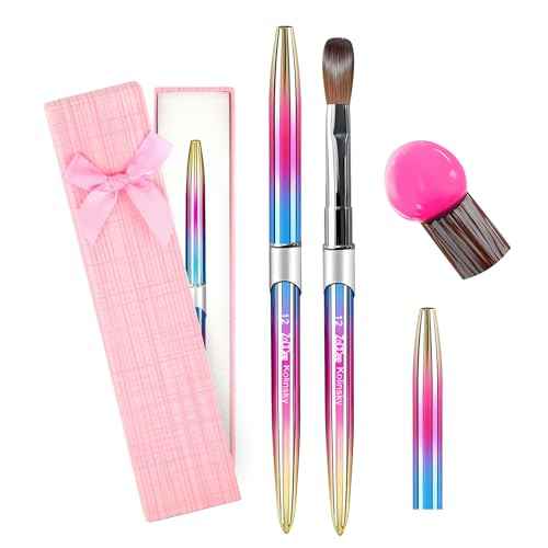 Acrylic Nail Brush - 100% Kolinsky Sable Hair Brush for Acrylic Application - Professional Salon-Grade Tools with Box for Nail Art, Extensions & 3D Carving (Gradient, #12)