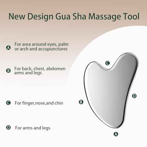2Pcs gua sha facial tools stainless steel guasha set for face metal boby lymphatic drainage massage detailer gasha neck Gift for Women