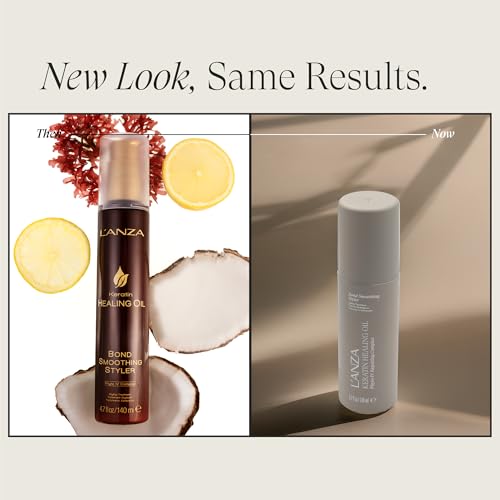 L'ANZA Bond Smoothing Styler, Keratin Healing Oil Bond Restore Treatment & Styling Cream, Phyto IV Complex Repair Treatment for Dry, Damaged Hair, Split End Repair Serum, New Bottle
