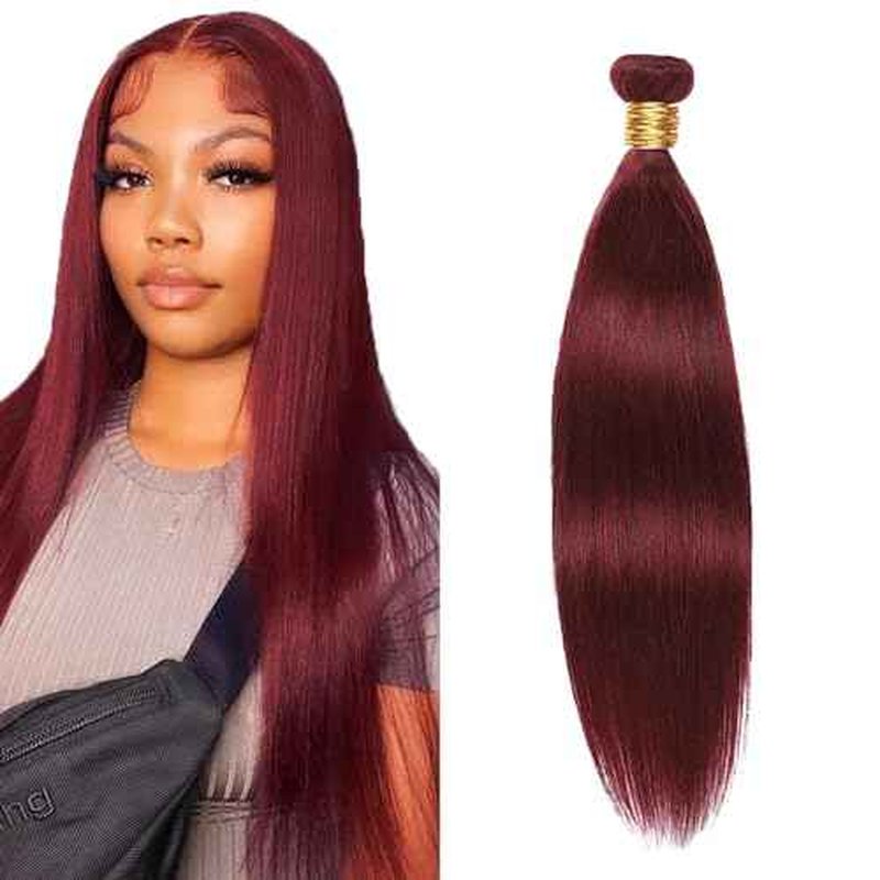 #99J Bundles Human Hair Straight Bundles 22 Inch Burgundy Straight Bundle Unprocessed Brazilian Virgin Weave Hair 1 Bundle 50 Gram Per Bundle