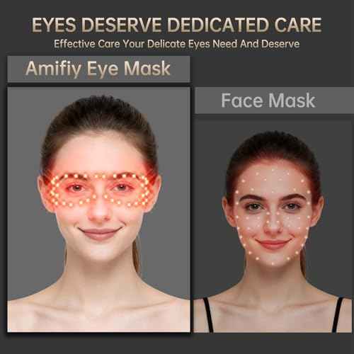Red Light Therapy for Eyes, 3 Minutes Around-Eyes Red Light Eye Mask, Eye Massager for Reducing Dark Circles and Puffiness, Smoothing Fine Lines for Men Women (Black)
