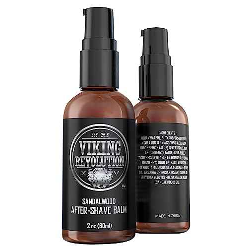 Viking Revolution Luxury After-Shave Balm for Men - Soothes and Moisturizes Face After Shaving - Eliminates Razor Burn for A Silky Smooth Finish - Sandalwood Scent (Pack of 2)