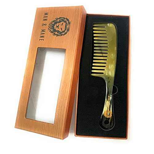 Premium Handmade 100% Oxhorn Anti-static Wide Tooth Detangling & Styling Comb for Women & Men