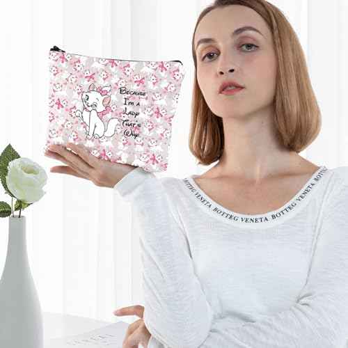 G2TUP Cartoon Cat Makeup Cosmetic Bag Cat Movie Fans Gift Because I'm A Lady Cartoon Movie Themed Gift (I'm A Lady New)