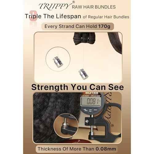 TRIIPPY Kinky Straight Bundles Human Hair,100% Real Raw Cambodian 4C/4A Blowout Hair Sew-In Weave Single Bundle,(14 Inch),Triple The Lifespan Over Regular Virgin Hair,No.1 Raw Hair Brand On Amazon