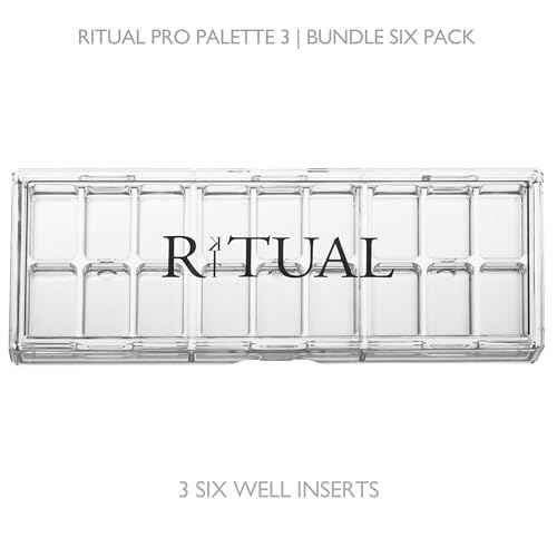 Empty Makeup Palette | 18 Wells | Modular Interchangeable Depotting System | Ritual Pro Palette 3 | 6 Well Bundle, Lipstick, Creams, Alcohol based makeup and paint, watercolor, Gouache, Acrylic paint