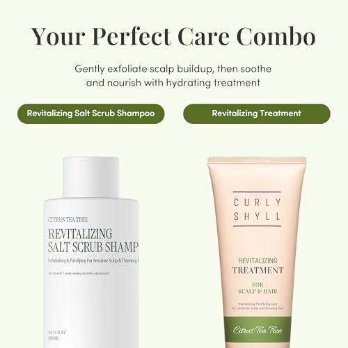 CURLYSHYLL Revitalizing Salt Scrub Shampoo | Exfoliating & Clarifying Scalp Treatment | Dual Salt Formula | Scalp Care for Thinning Hair | 300ml