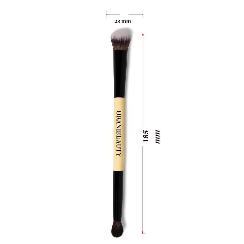 ORAINIBEAUTY Dual-Ended Concealer Brush - 2-in-1 Under Eye Blending & Eyeshadow Tool - Angled Buffing End for Seamless Contour & Tapered Precision Tip for Hard-to-Reach Areas - Vegan & Cruelty-Free
