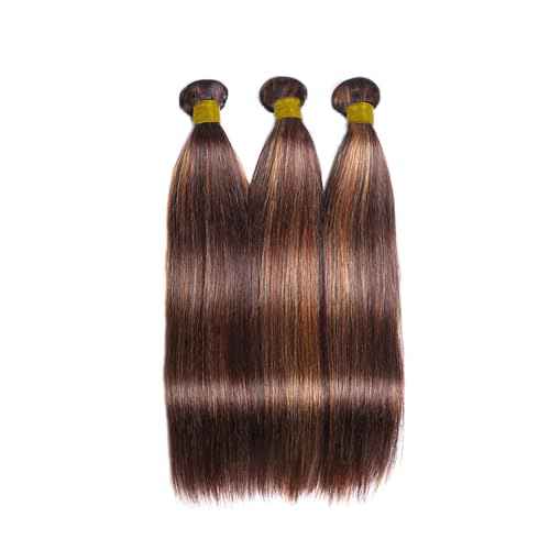 30 Inch P1B30 Brown Straight Human Hair Bundles - Brazilian Virgin Hair, Highlight, Straight Bundles Hair Weave