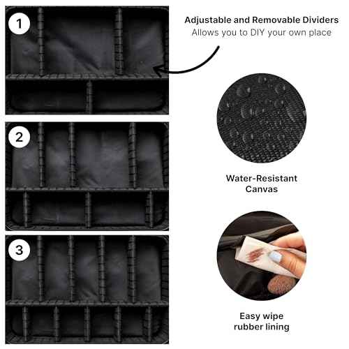 |Not Made In China| Makeup Bag Travel Case, Train Case for Cosmetics, Portable Beauty Organizer, Cosmetic Storage Bag With Adjustable Dividers For Make Up and Brushes