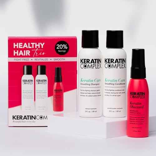 Keratin Complex - Healthy Hair Trio - Keratin Care Shampoo & Conditioner, 3.4 fl oz & Keratin Obsessed Multi-Benefit Treatment Spray, 1.7 fl oz