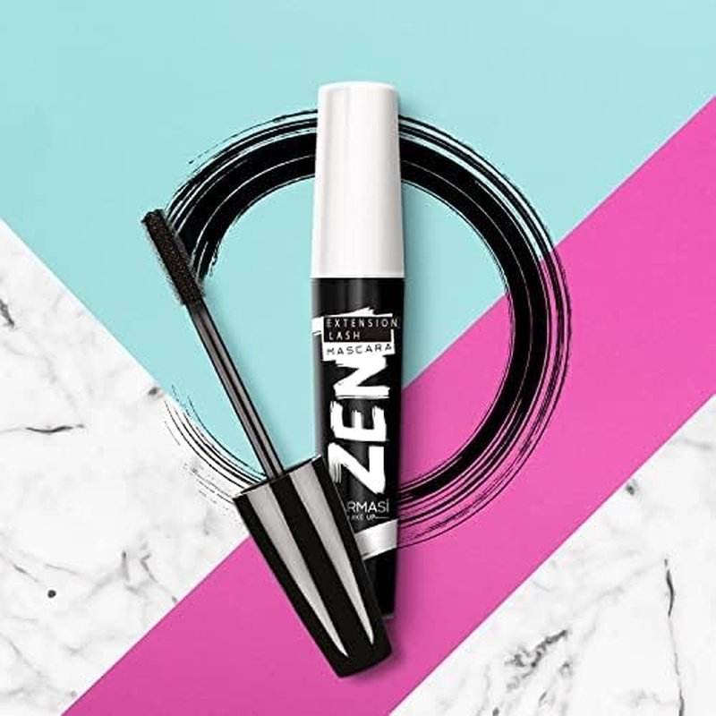 FARMASi Zen Extension Lash Mascara - Lengthening & Volumizing, Clump-Free, Smudge-Free, Blackest Black | 2 Pack