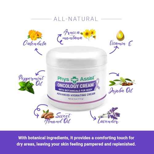 PhysAssist - Oncology Body Cream with Botanicals, 4 oz. Soothing and Hydrating to Stressed Skin. Made with Oils of Lavender, Calendula, and Peppermint. Non-Irritant, Clinically Tested (Pack of 2)