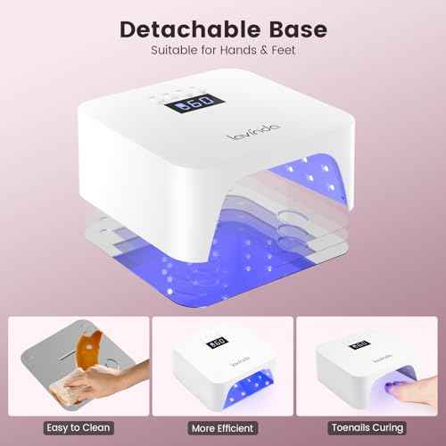 Lavinda UV Light for Gel Nails, Professiona UV LED Nail Lamp 2X Faster Curing Nail Dryer Nail Light Compatible with All Gel Types for Home Salon (NovaGlow White)