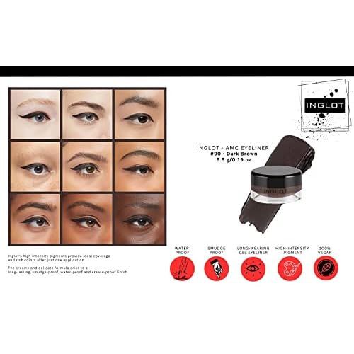 INGLOT Bundle - Duraline, AMC Eyeliner Gel 77 and AMC Eyeliner Gel 90 (3-Piece)