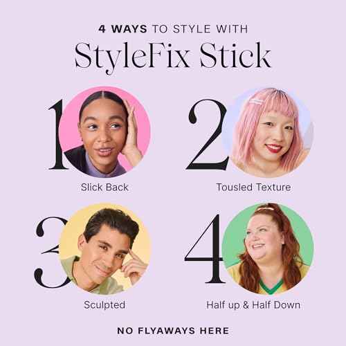 JVN StyleFix Hair Wax Styling Stick, 0.6 Oz, Controls Frizz, Tames Flyaways & Baby Hairs for All Day Hold for Women and Men, Perfect for On the Go, Silicone Free