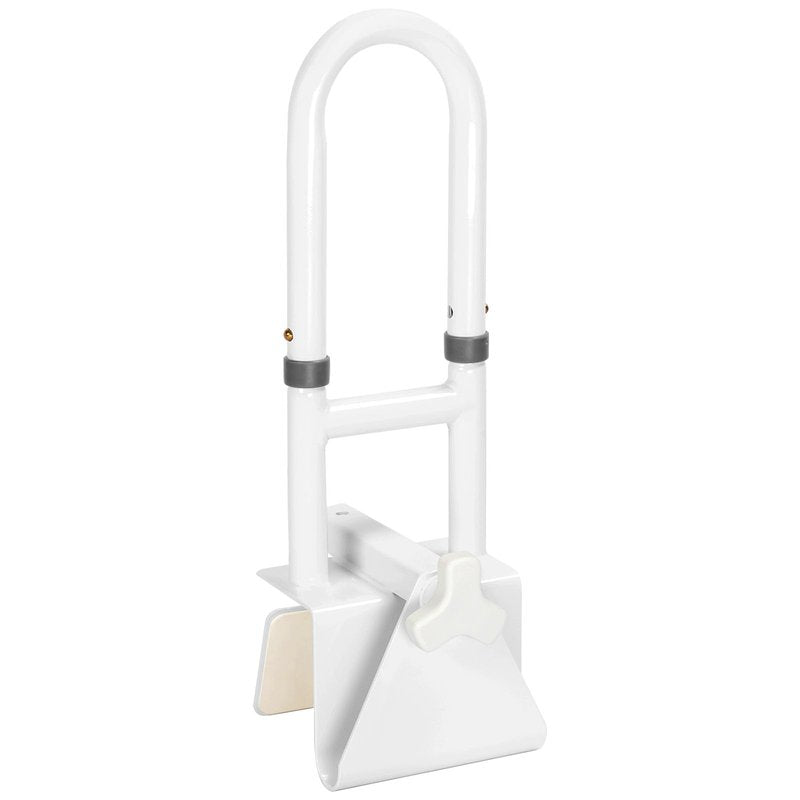 HEPO Adjustable Bathtub Safety Rail for Elderly, Tub Grab Bar for Bathroom, Assistance Bathtub Handle Clamp for Seniors Bath Handles Support and Fall Prevention, White