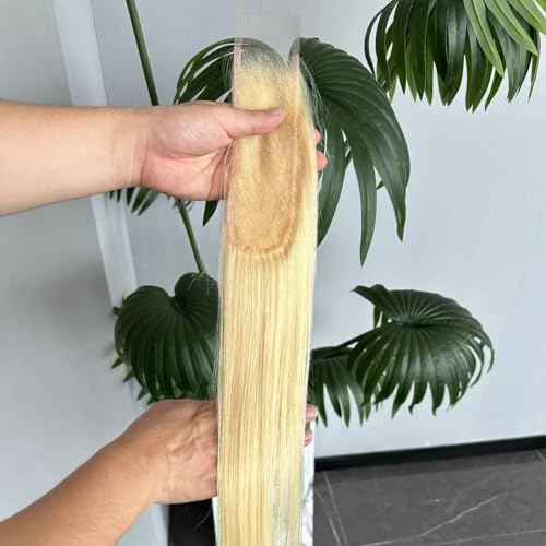 2x6 Long Deep Parting HD Swiss Lace Melt Skin Lace Closure Raw Hair Materials Straight Style Much Fuller with Natural Hair Line Human Hair Natural Black Color (16inch, HD 2x6 613 lace closure)